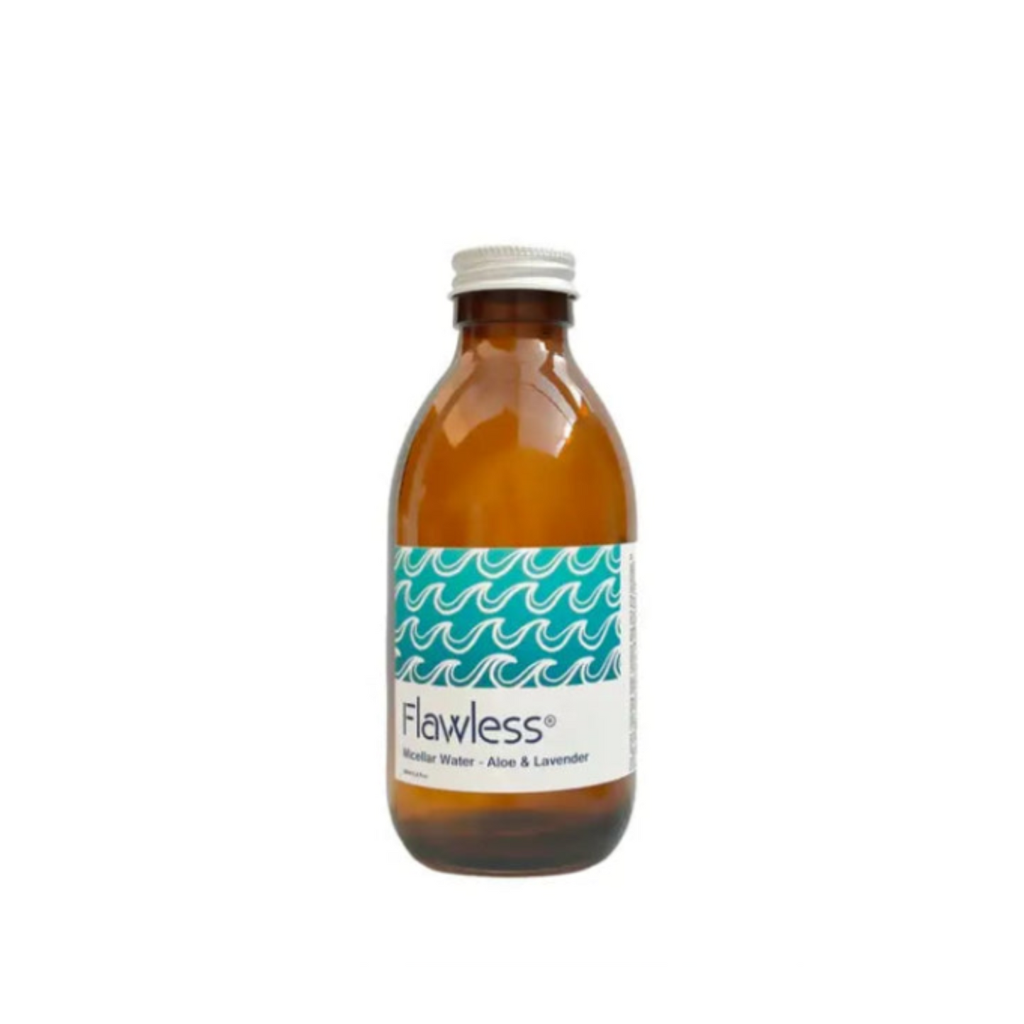 Brown bottle with a white label featuring the brand 'Flawless' on a white background