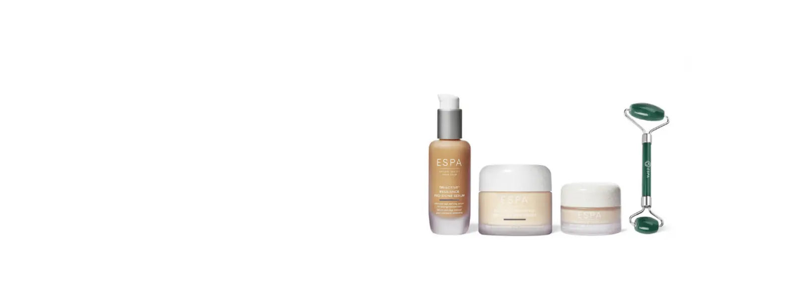 ESPA company logo two circles with leaf like pattern in it. On white background