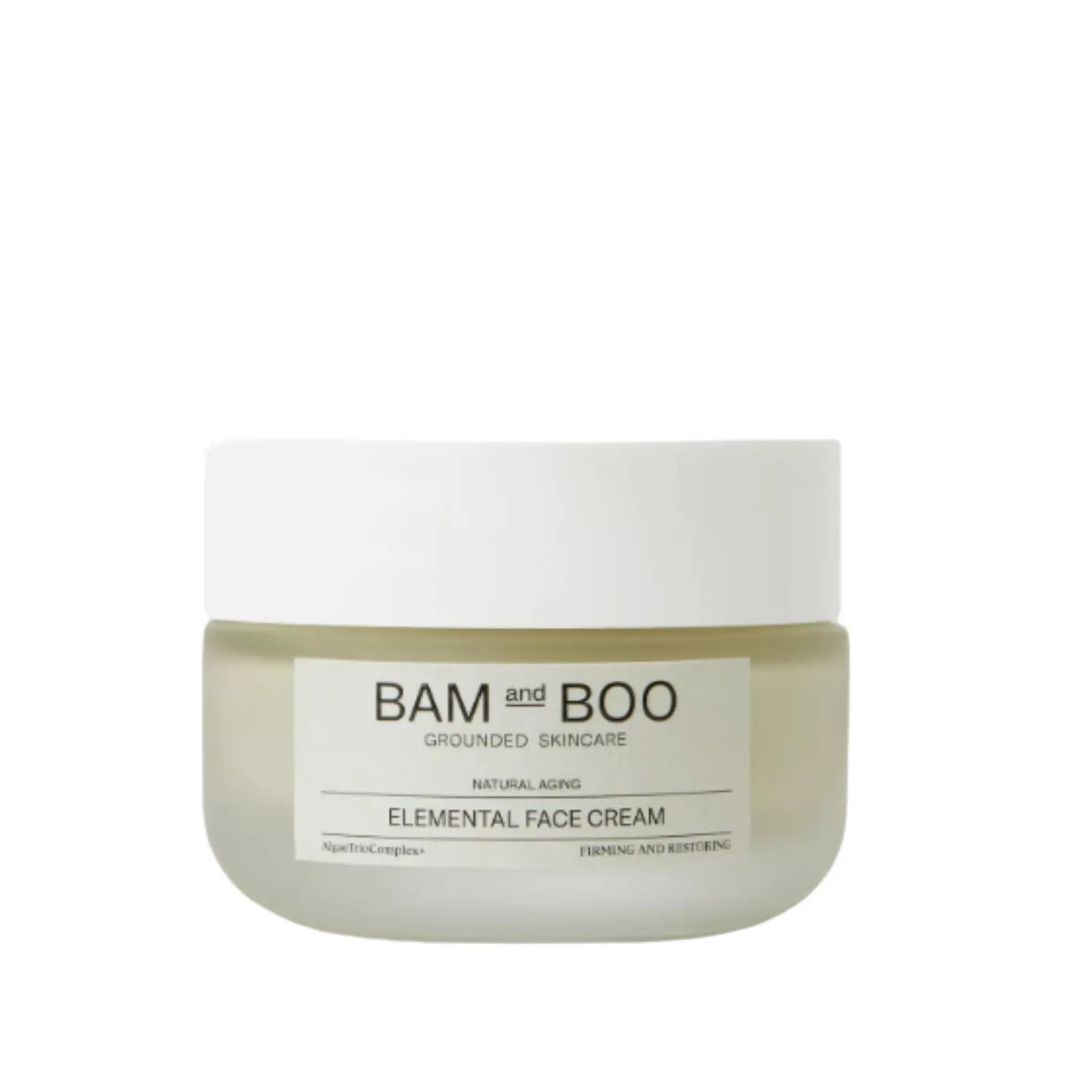 Jar of Bam and Boo Elemental Face Cream on a white background