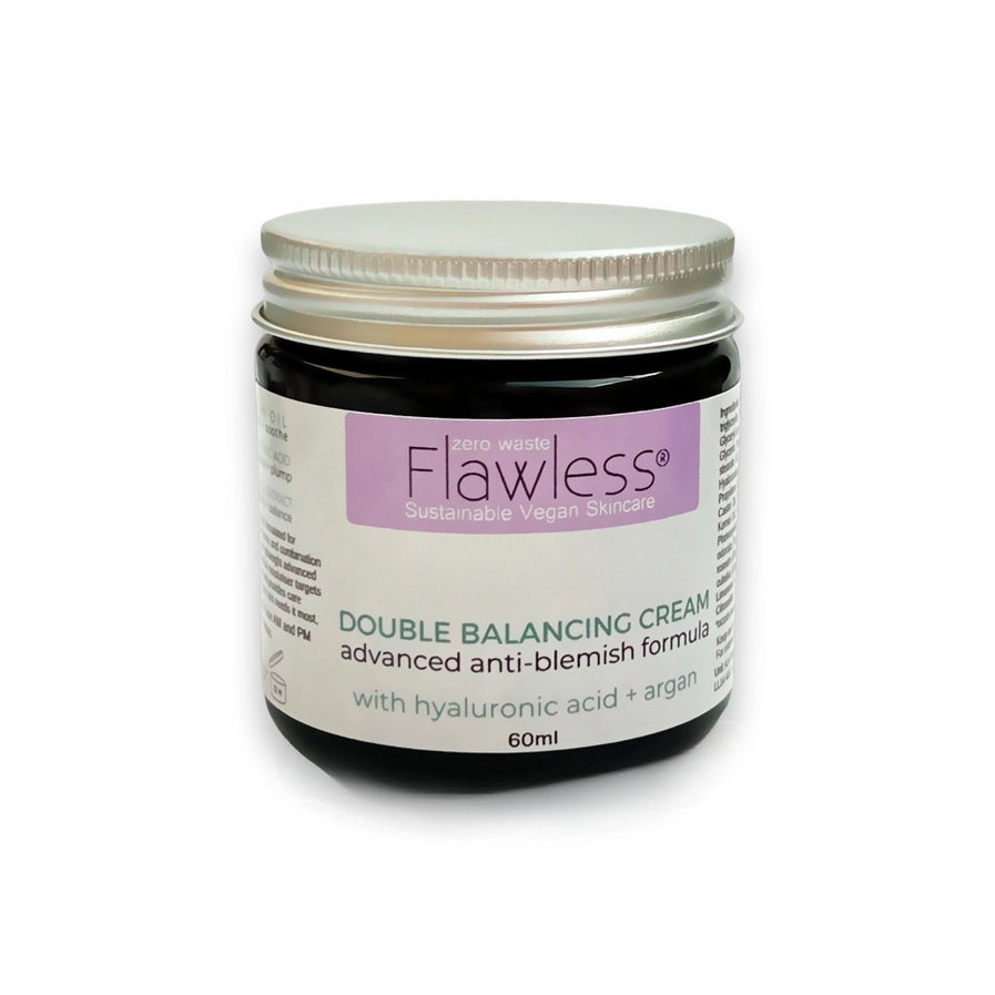 Facial Moisturiser Double Balancing Cream with Hyaluronic acid, white background, front