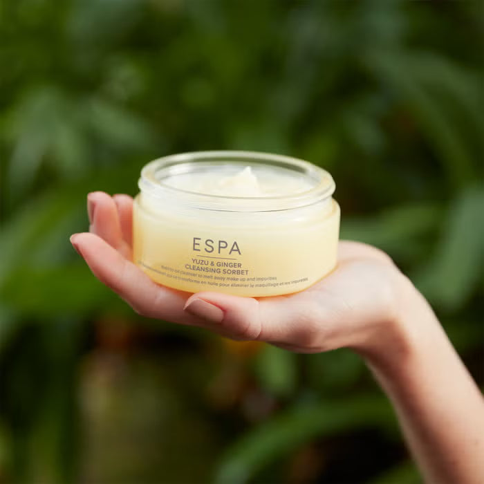 ESPA Yuzu & Ginger Cleansing Sorbet 100ml, lid off, open