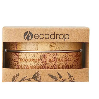Ecodrop botanical cleansing face balm in a brown packaging box on a white background
