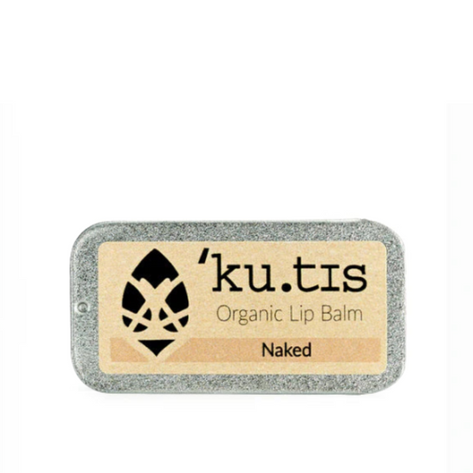 'ku.tis' organic lip balm on a natural background with moss,