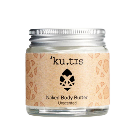'ku.tis Naked Body Butter jar with a silver lid on a white background