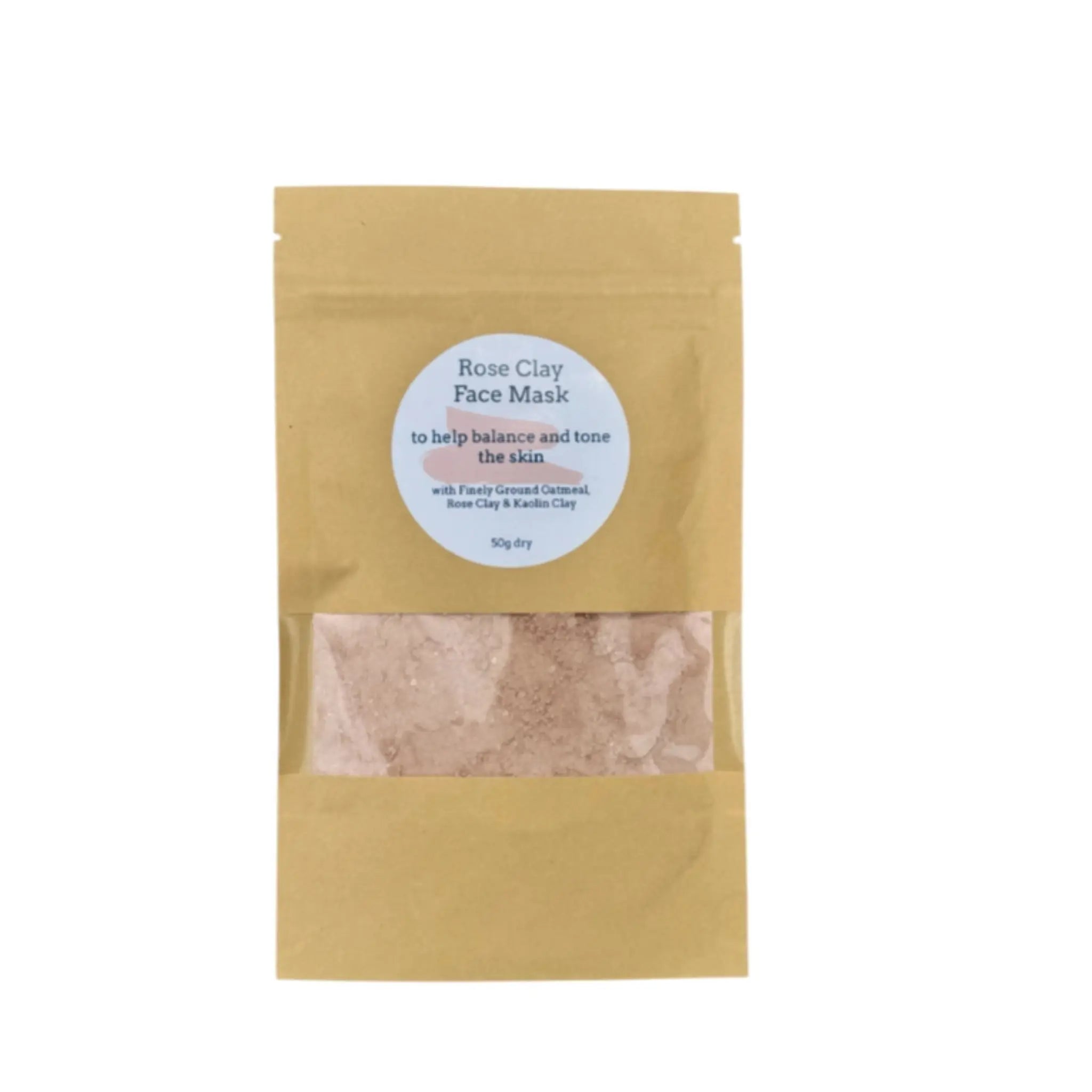 Lytchett Bay Soaps Rose Clay Face Mask packaging with a clear window showing the mask inside, on a white background.