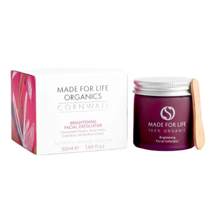 Made For Life Organics Gentle Face Exfoliator 50ml, front, with box