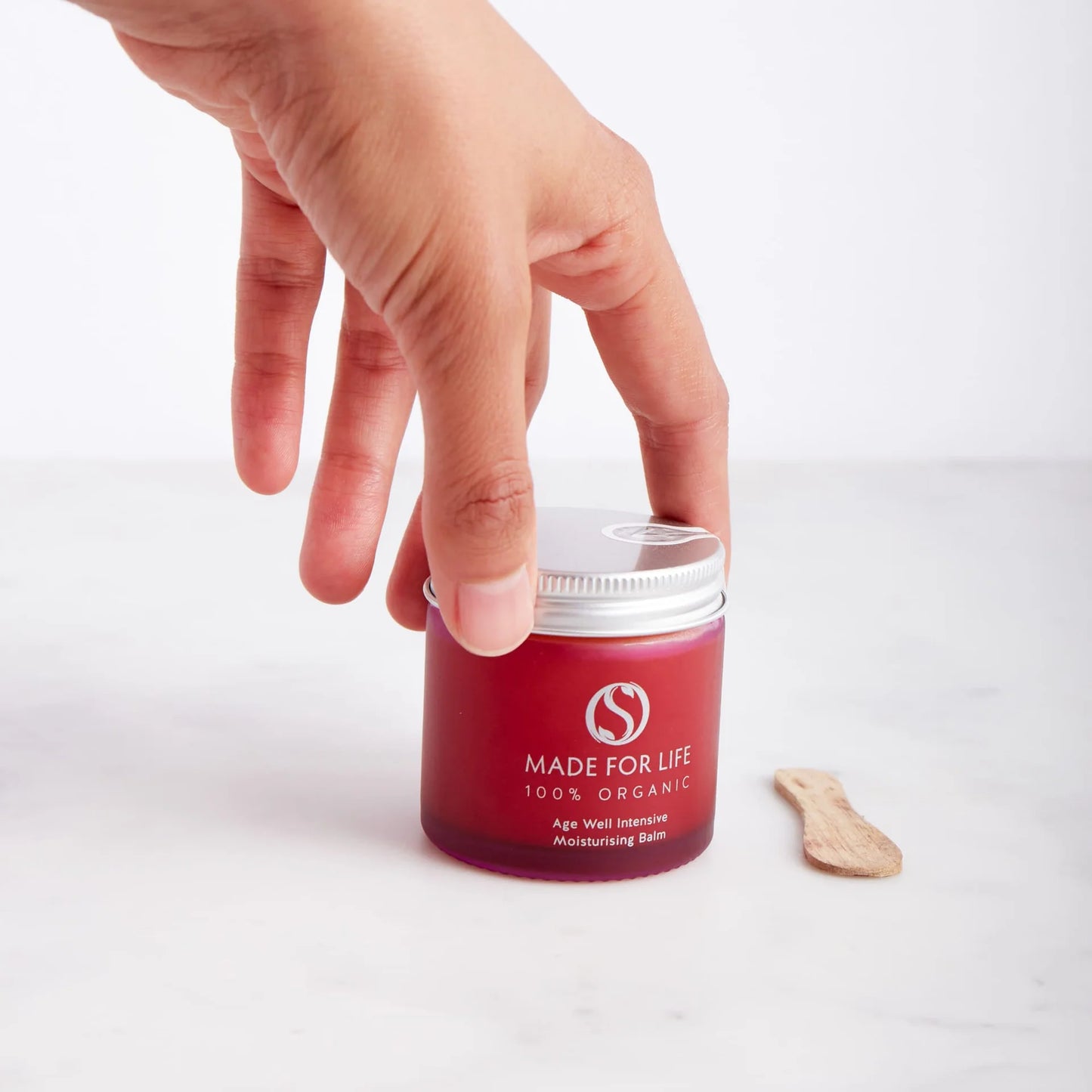 Made For Life Organics Intensive Moisturiser for Sensitive Skin 50ml, front, lid on.
